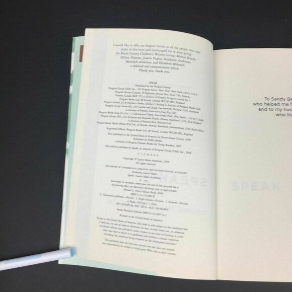 Speak Paperback Book Laurie Halse Anderson Platinum Edition Penguin Group 2006 - Picture 7 of 12